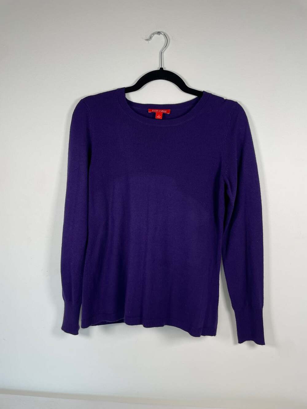 Roz & Ali Women's Small Purple Crewneck Long Sleeve
